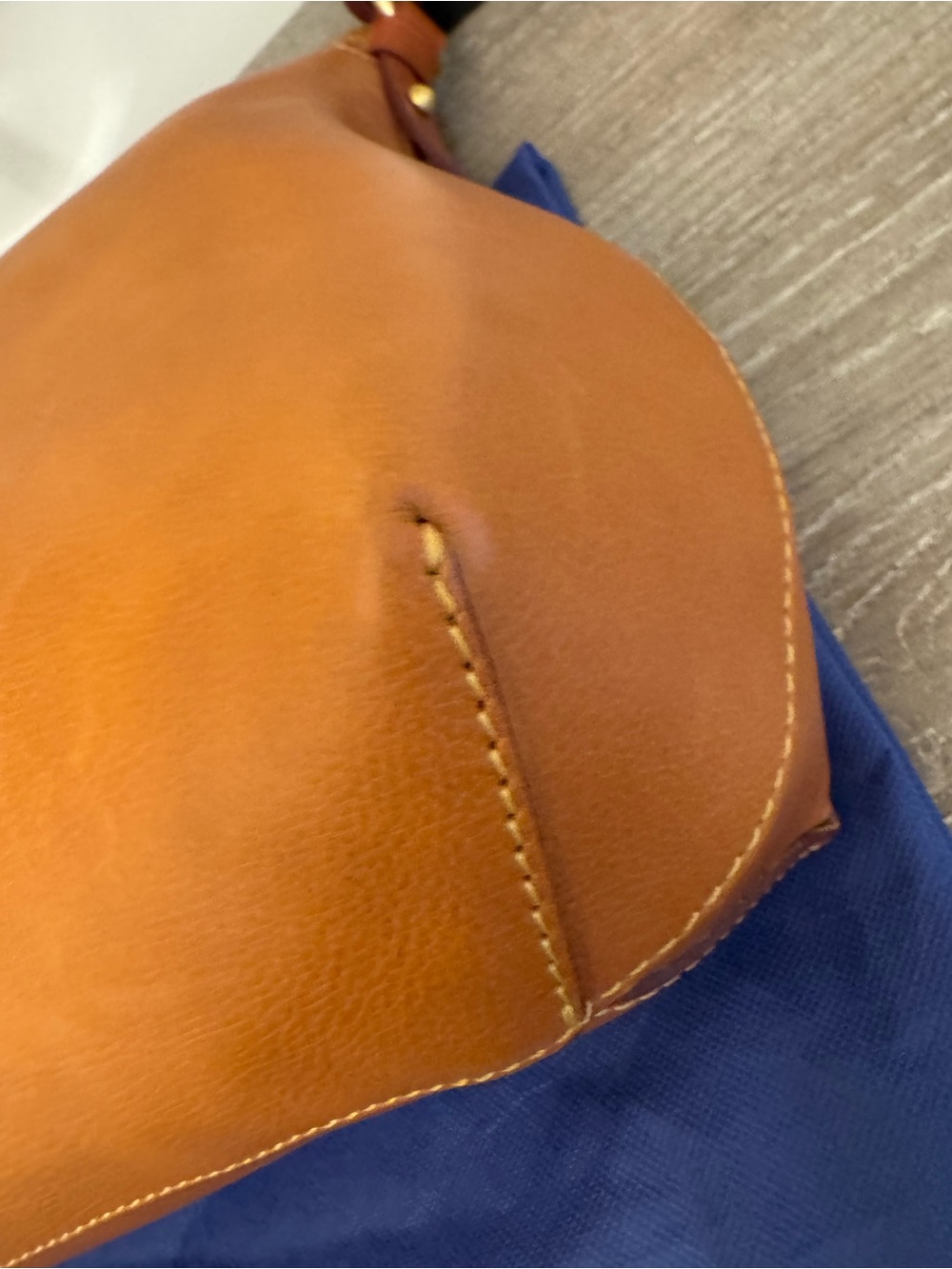 Dooney & Bourke Tan Leather Hobo Shoulder Bag with Tassel - Picture 11 of 15